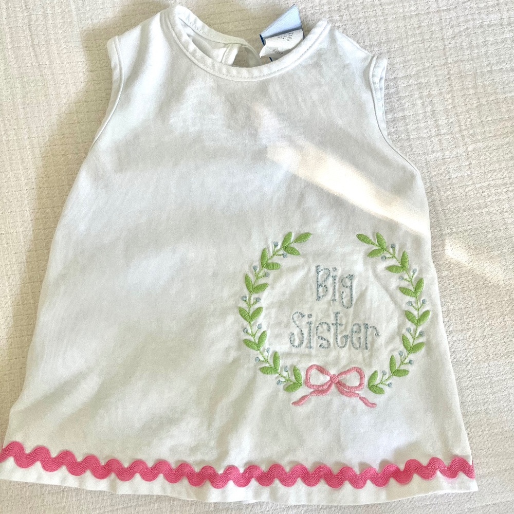 Embroidered Big Sister Top (size 18 months)